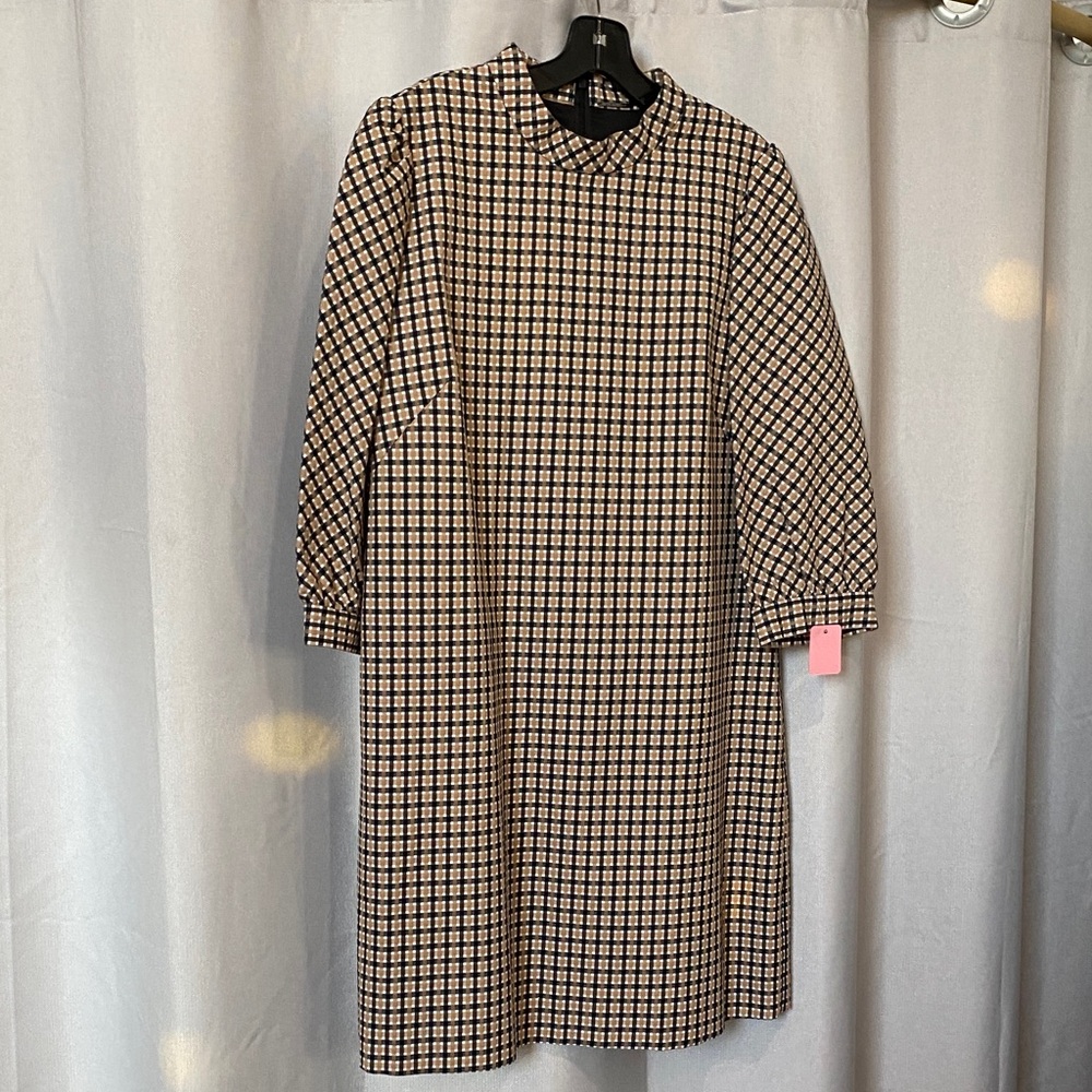 Elie Tahari Black and Tan Dress